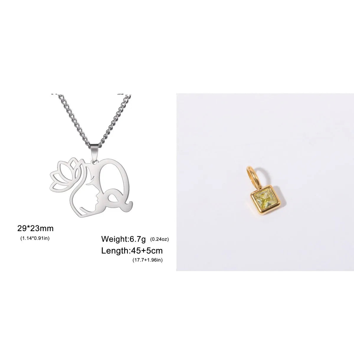 Stainless steel cross chain necklace with electroplated finish and single pendant