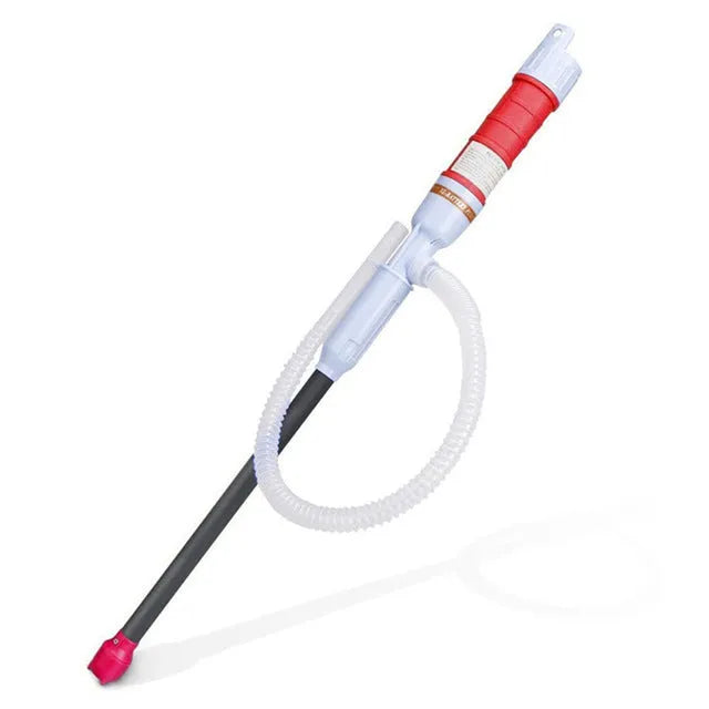 Blue manual siphon pump for fuel and liquid transfer