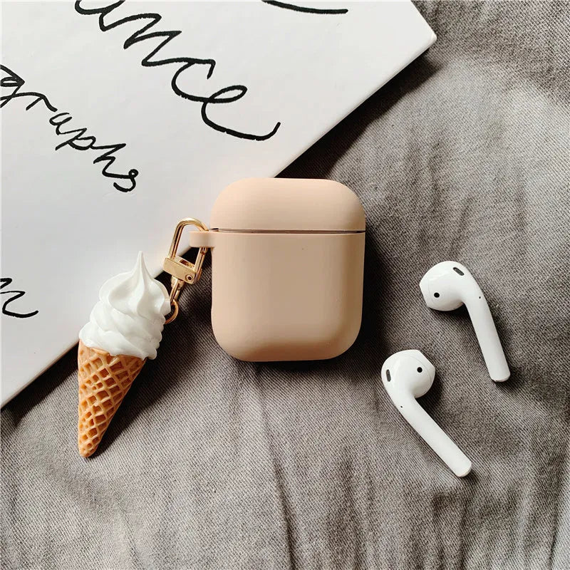 Cylinder ice cream design silicone case for Apple AirPods 2 wireless earphones in assorted colours
