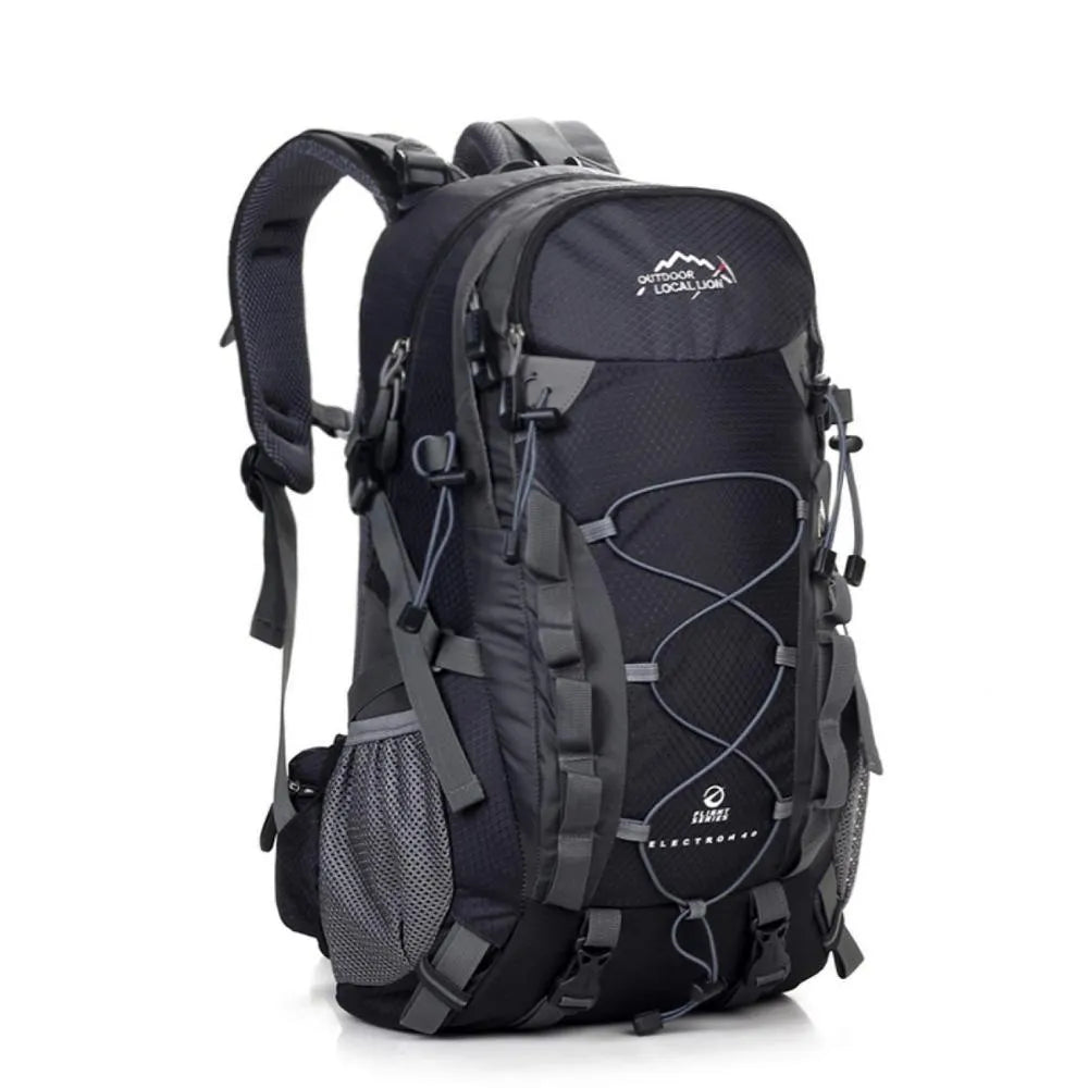 Green polyester leisure sports backpack with 20-35L capacity for outdoor activities