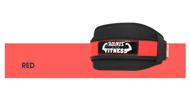 Nylon fitness weightlifting waistband belt in black, red and yellow colour options