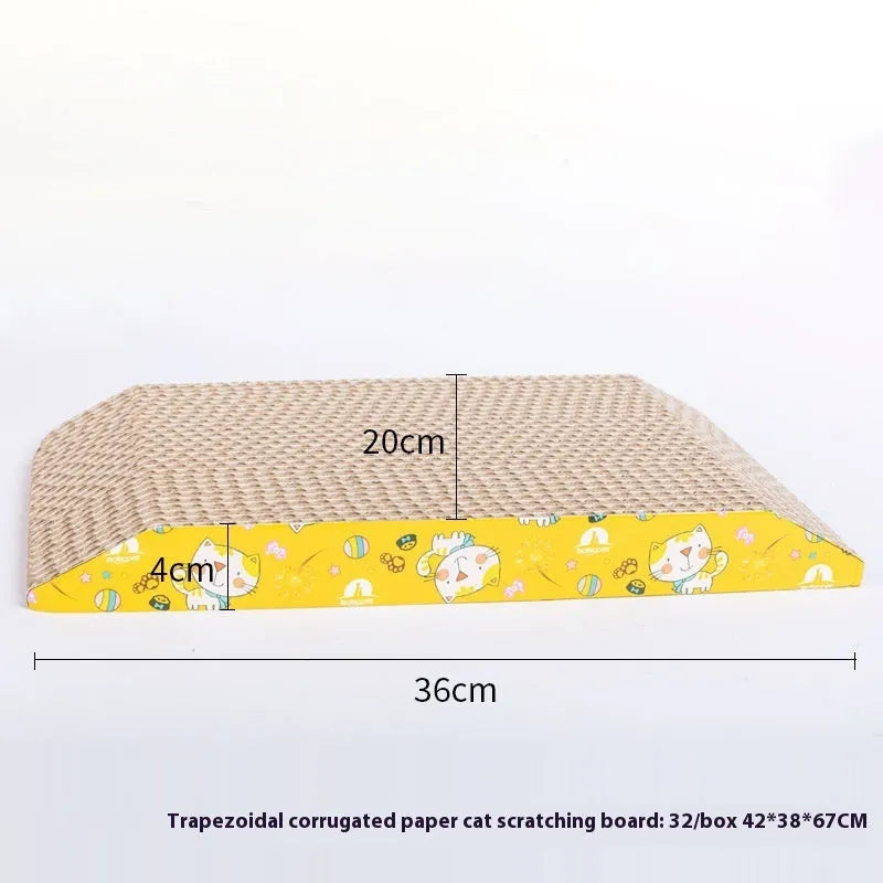 Cat scratch board with corrugated paper surface in simple style design
