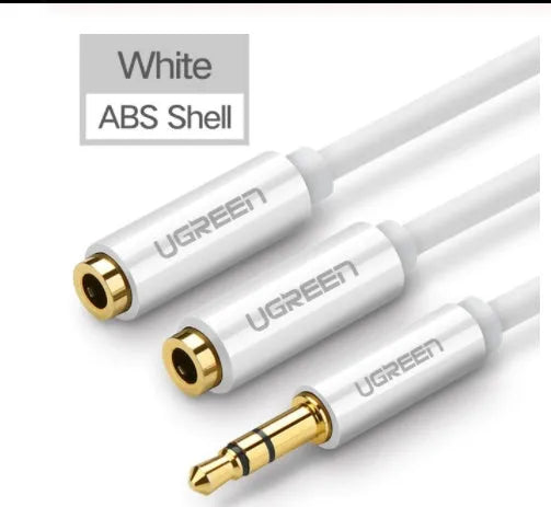 Short 20cm black 3.5mm audio cable with gold-plated connectors