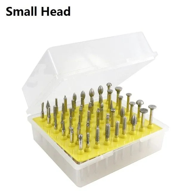 Alloy diamond grinding heads with elliptical cone shape for glass jade stone carving and polishing