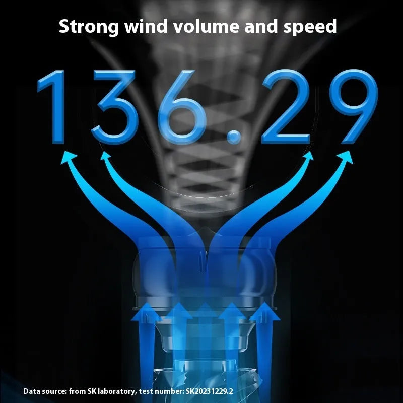 White SK bladeless tower fan standing on a floor, showing its sleek column design and touch control panel.