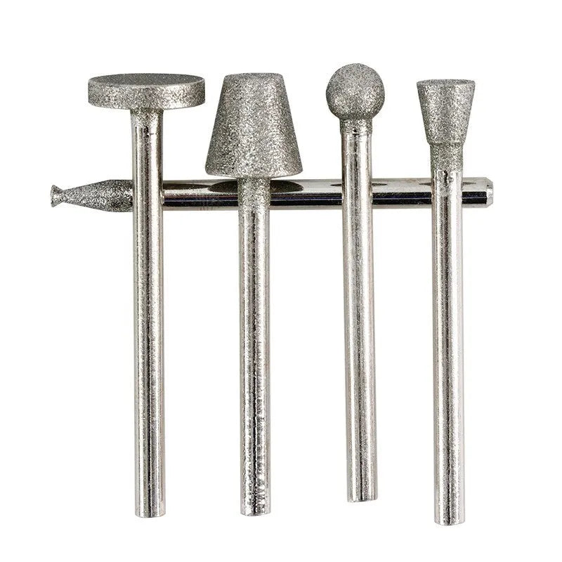 Alloy diamond grinding heads with elliptical cone shape for glass jade stone carving and polishing