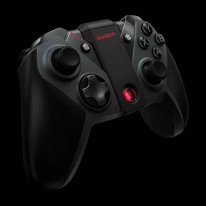 Black game console handle with Type-C connector and vibration function.