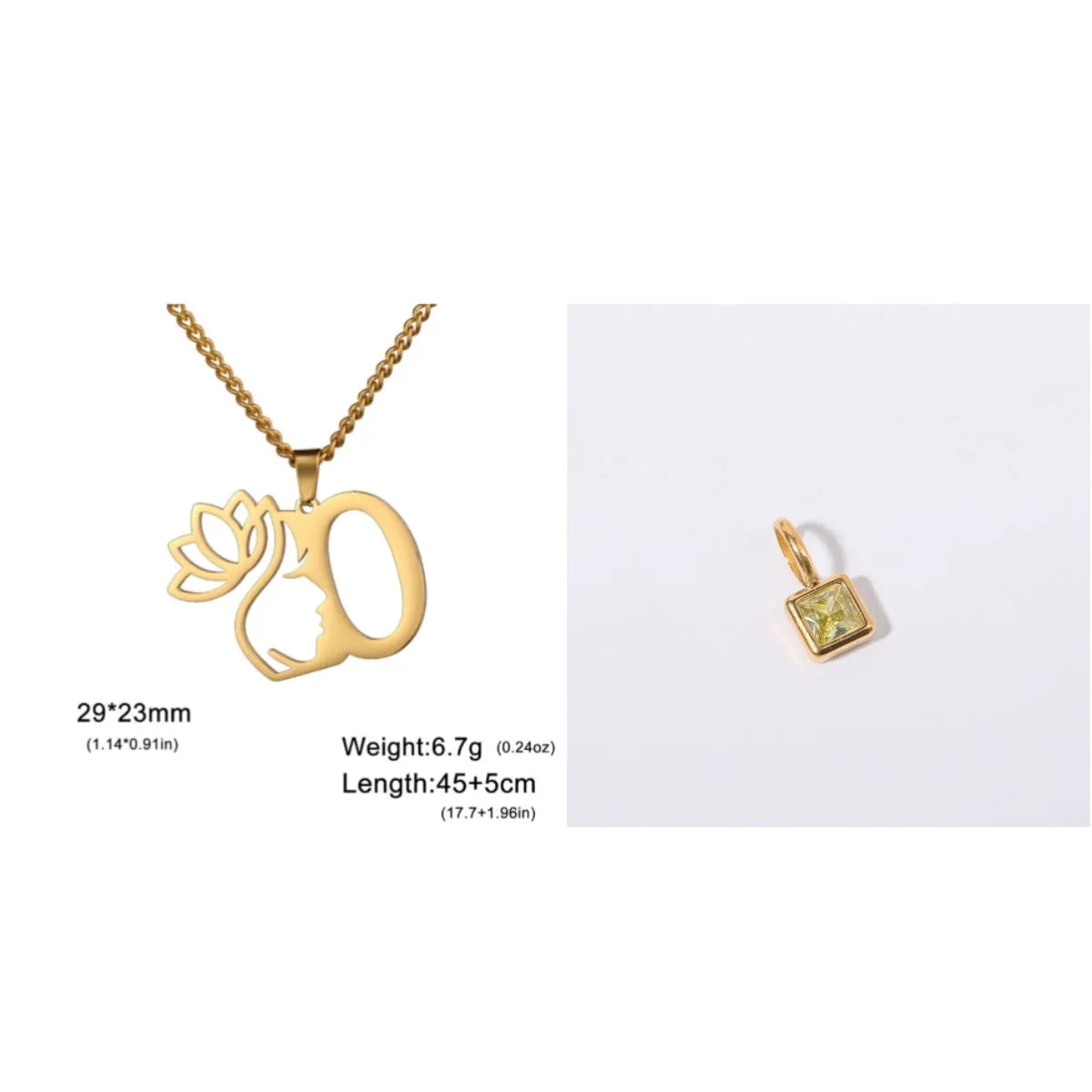 Stainless steel cross chain necklace with electroplated finish and single pendant
