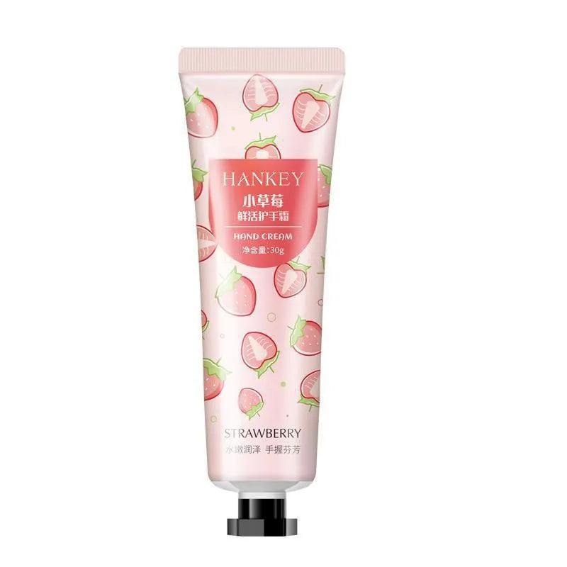 30g tube of fruit scented hand cream for moisturising dry skin.