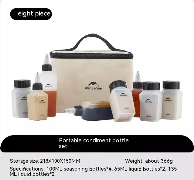 Naturehike six-piece PP plastic seasoning bottle set with modern simple styling