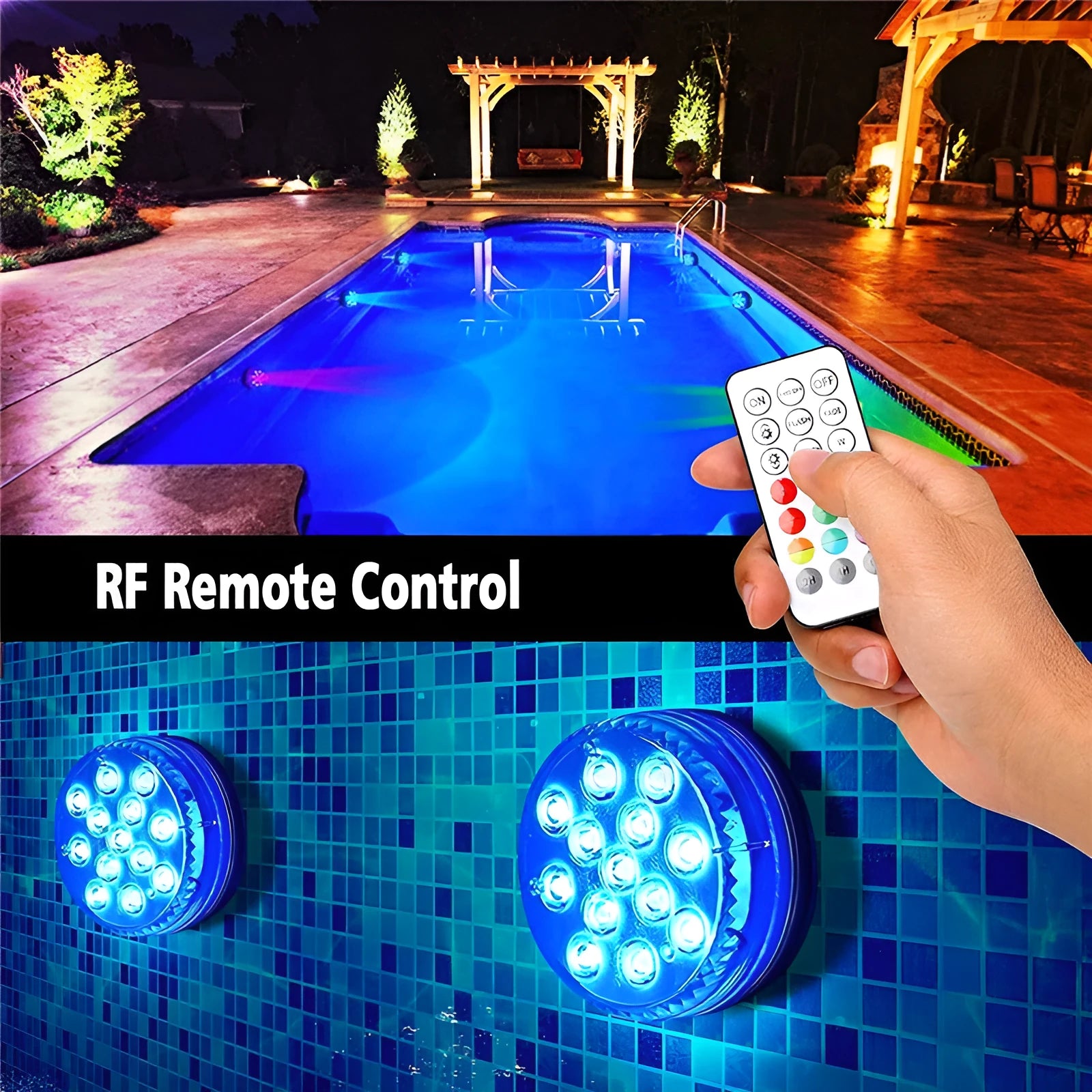Remote control colour changing LED diving light with ABS plastic case for garden decoration