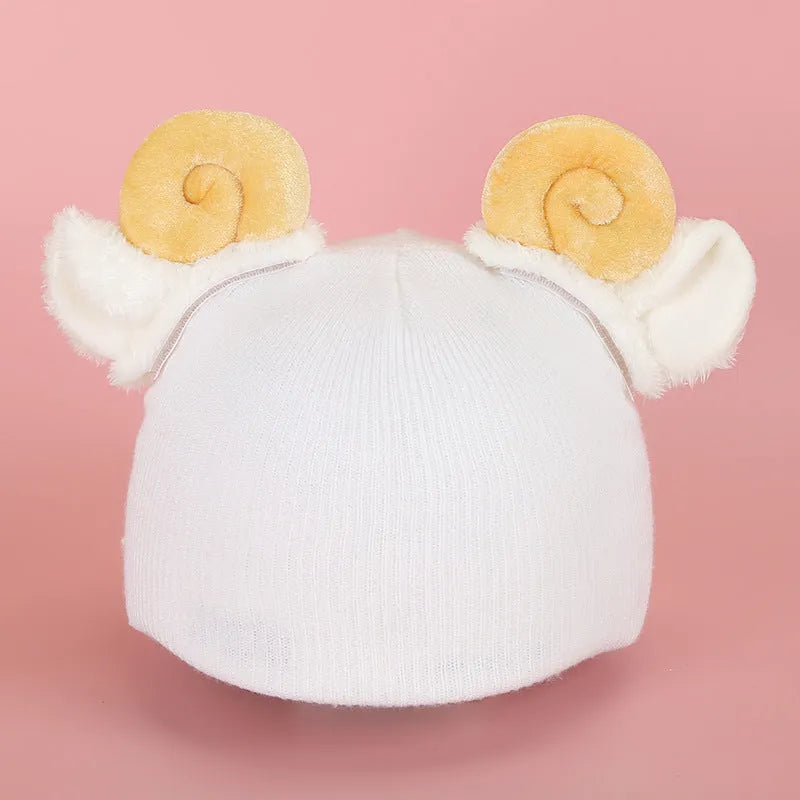 A plush fabric helmet cover with cartoon character ears, shown in size M for bicycle or motorbike use.