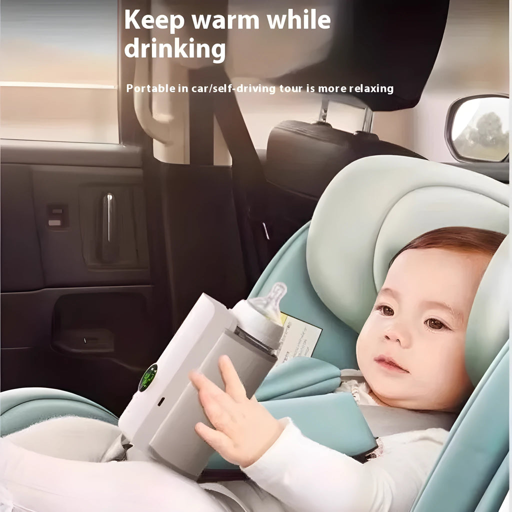Grey and white car charger electric milk warmer with constant temperature heating