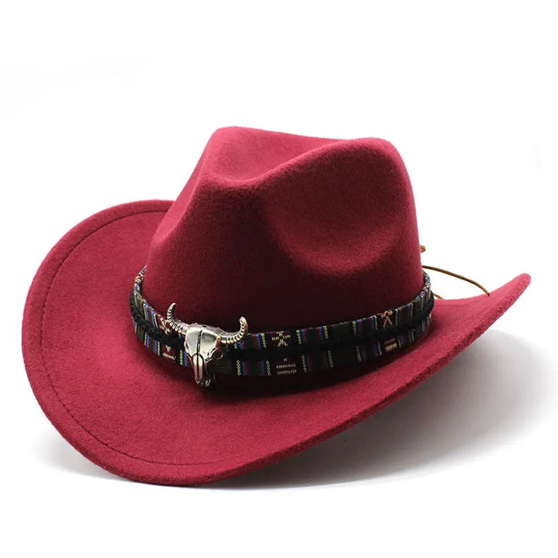 Western cowboy hat with bell crown in polyester fabric available in multiple colours for unisex size M