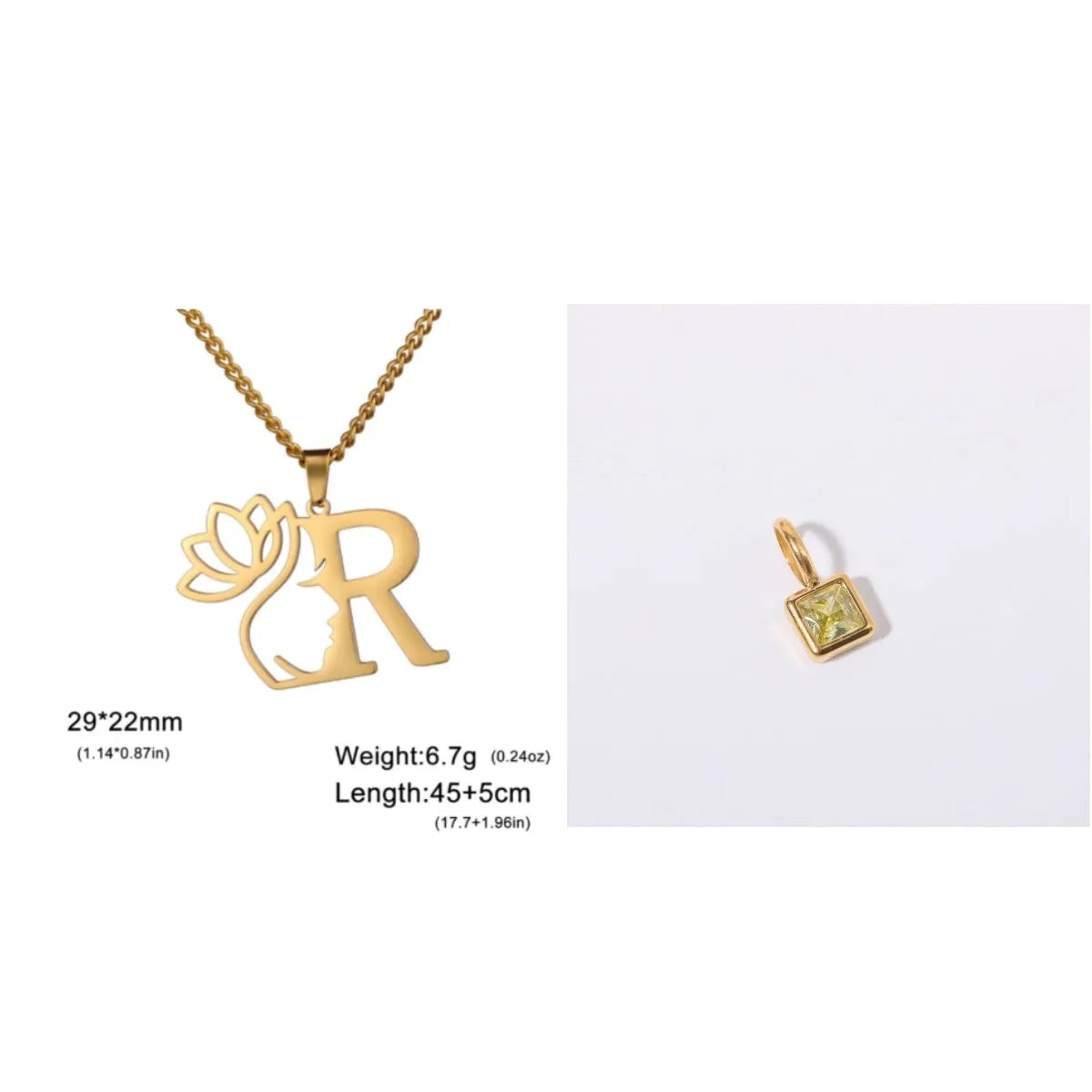 Stainless steel cross chain necklace with electroplated finish and single pendant