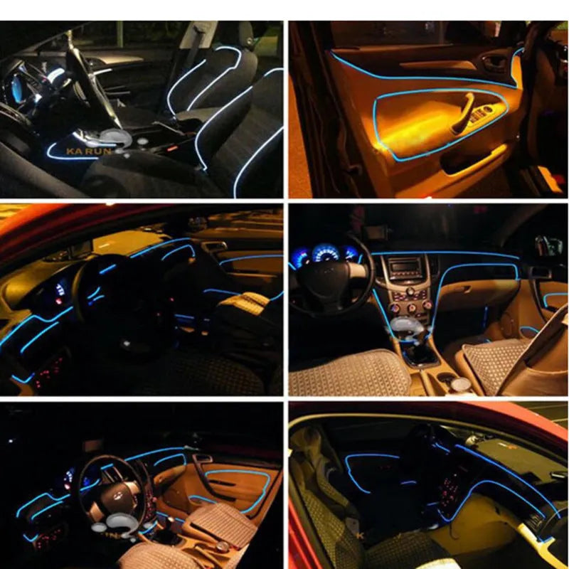 APP cold light strip car interior decoration lights with RF remote control 6m pipe aluminium housing