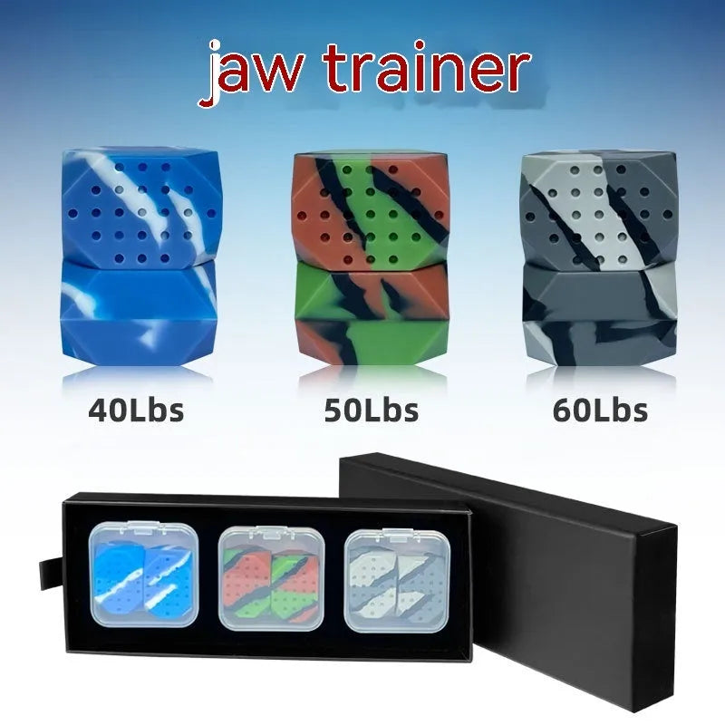 Camouflage silicone jaw training balls for facial muscle exercise in transparent two-pack packaging