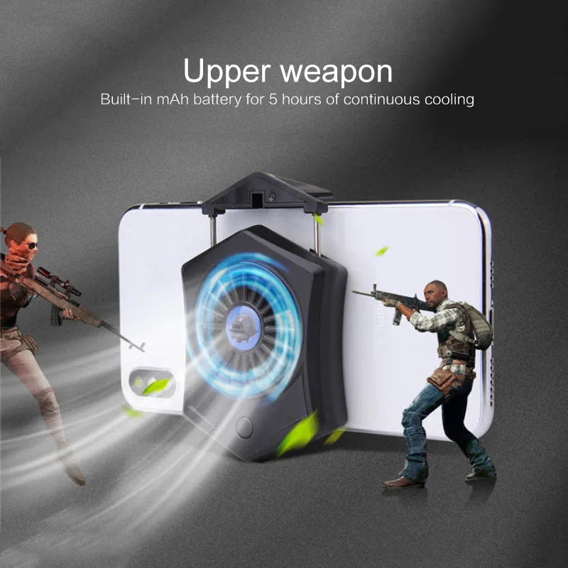 Black USB mobile phone cooling radiator for gaming smartphones and consoles