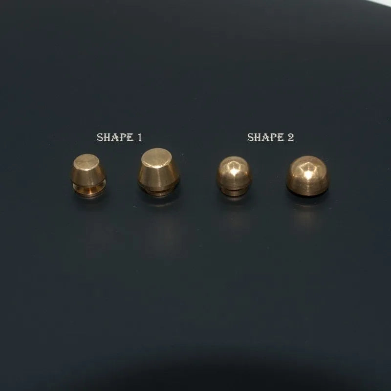 Brass decorative foot nails in 10x6mm and 12x7mm sizes for leathercraft
