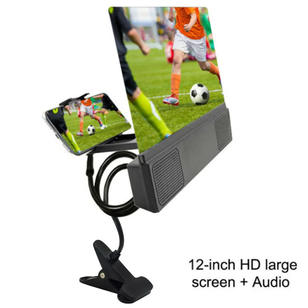 12-inch foldable mobile phone screen amplifier with flexible gooseneck and audio cable
