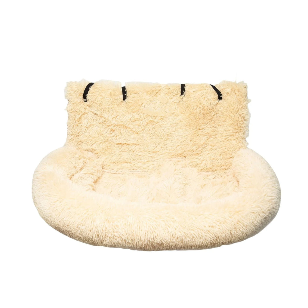Winter thickened thermal vehicle-mounted pet mat in dark grey or beige colours for car seat protection