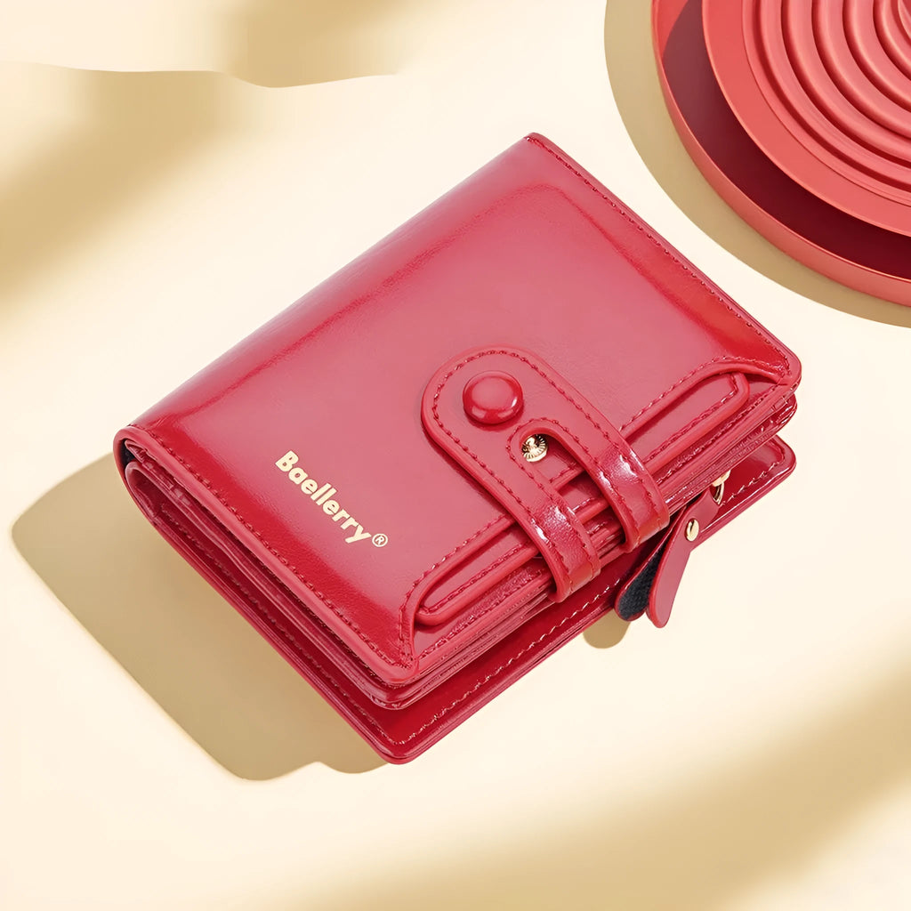 Soft PU leather card holder wallet for women shown in multiple colours with card slots.