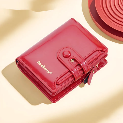 Soft PU leather card holder wallet for women shown in multiple colours with card slots.