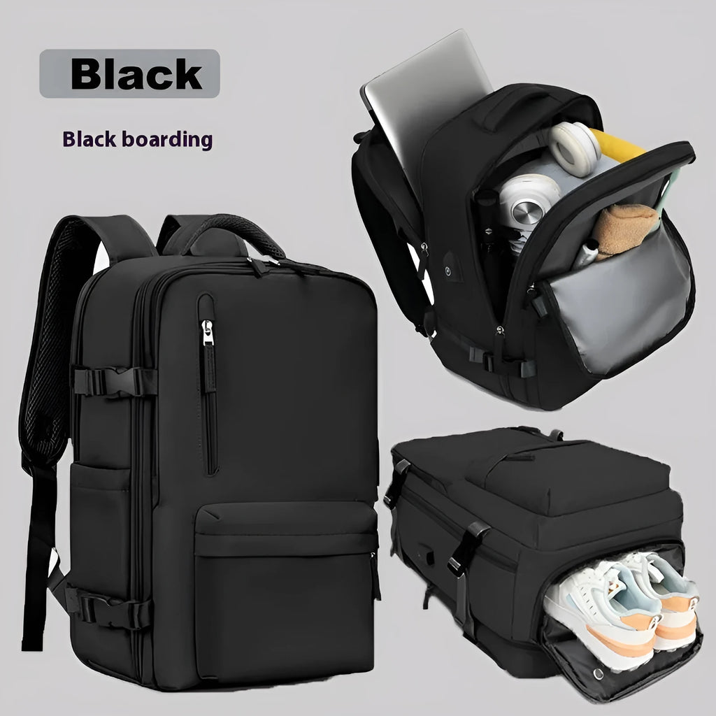 Women's large capacity Oxford cloth luggage backpack with curved straps in light grey colour