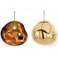 Nordic irregular lava lamp chandelier in glass with metallic finish