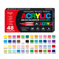 Set of straight liquid acrylic marker pens with soft heads for art painting