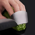 Stainless steel finger guard for kitchen safety during vegetable cutting and food preparation
