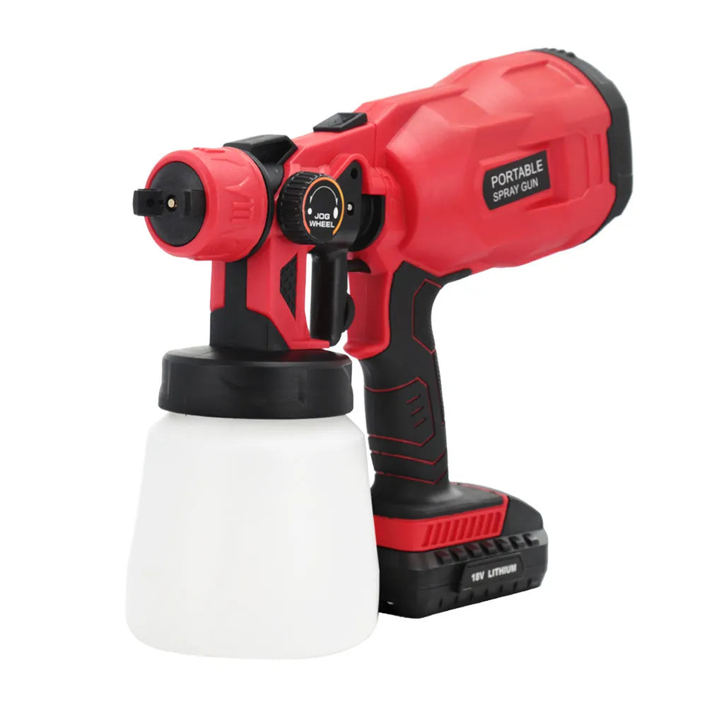 Blue cordless paint spray gun with 800ml can and 1.8mm nozzle for DIY painting