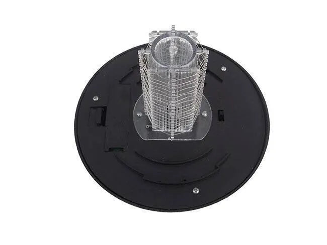 Black solar-powered insect-killing lawn lamp with white and UV purple LEDs, standing 42cm tall.