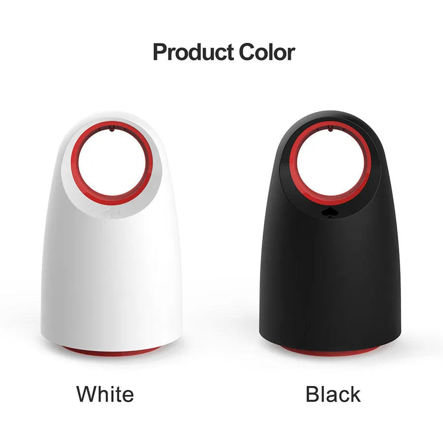 White or black silent USB mosquito killer with UV light for indoor use measuring 12x12x21.5 cm.