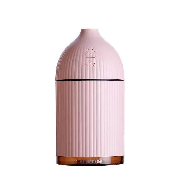 White ultrasonic aromatherapy diffuser humidifier with LED light, 300ml capacity, 80mm cube design