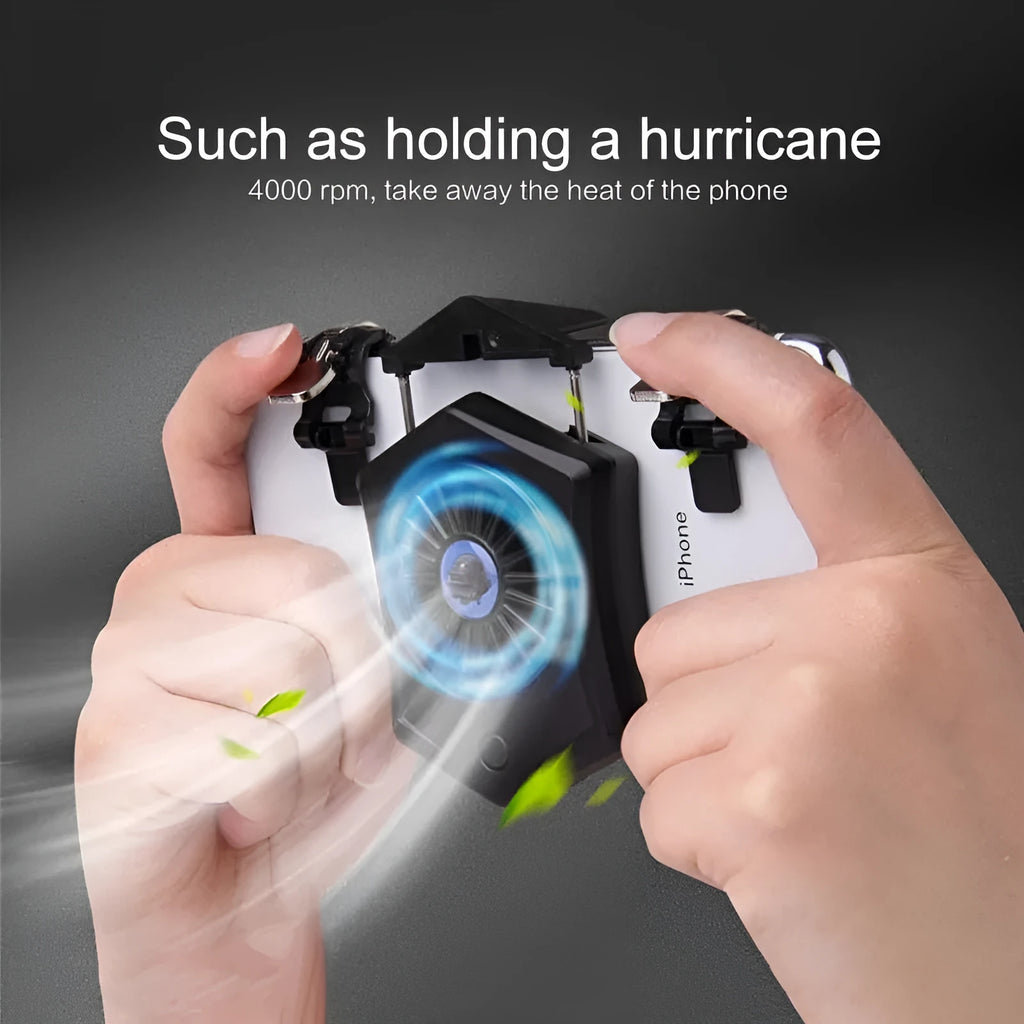 Black USB mobile phone cooling radiator for gaming smartphones and consoles