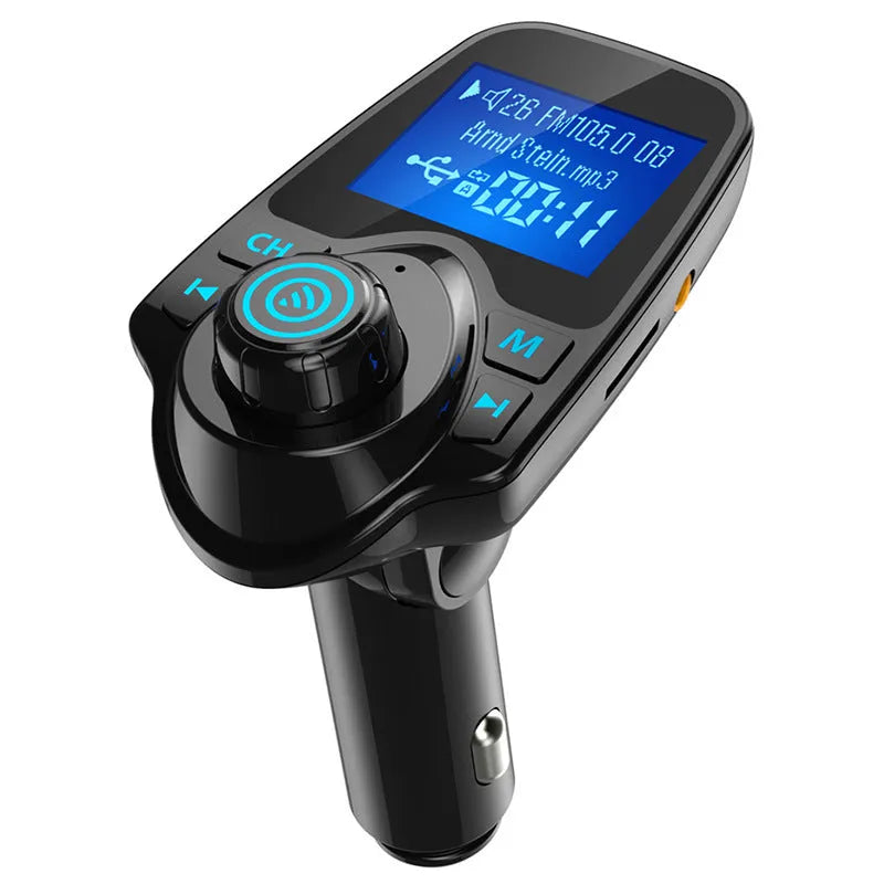 Black G7 Bluetooth car FM transmitter device for hands-free calling and wireless music streaming