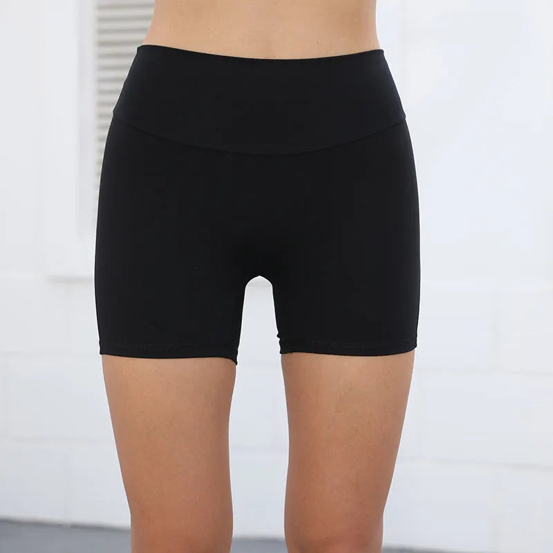 Women's high waist fitness shorts with pockets in avocado green colour for yoga and workouts
