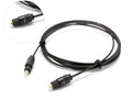 OD2.2 digital audio optical fibre cable with PVC jacket shown in multiple available lengths.