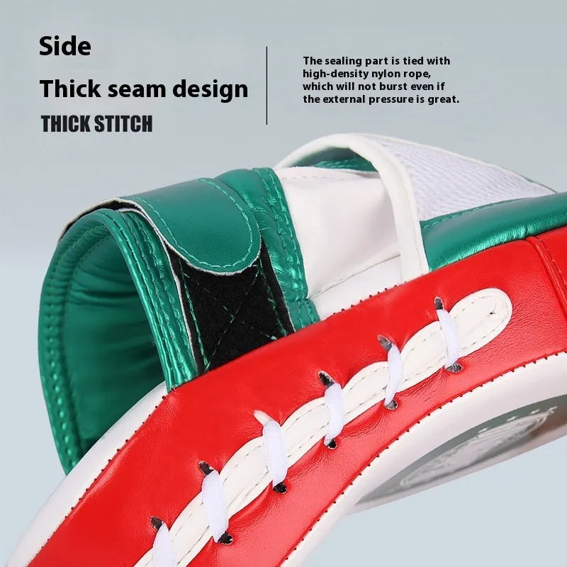 Vertical portable PU baffle target for boxing and Sanda training in gold or green colour.