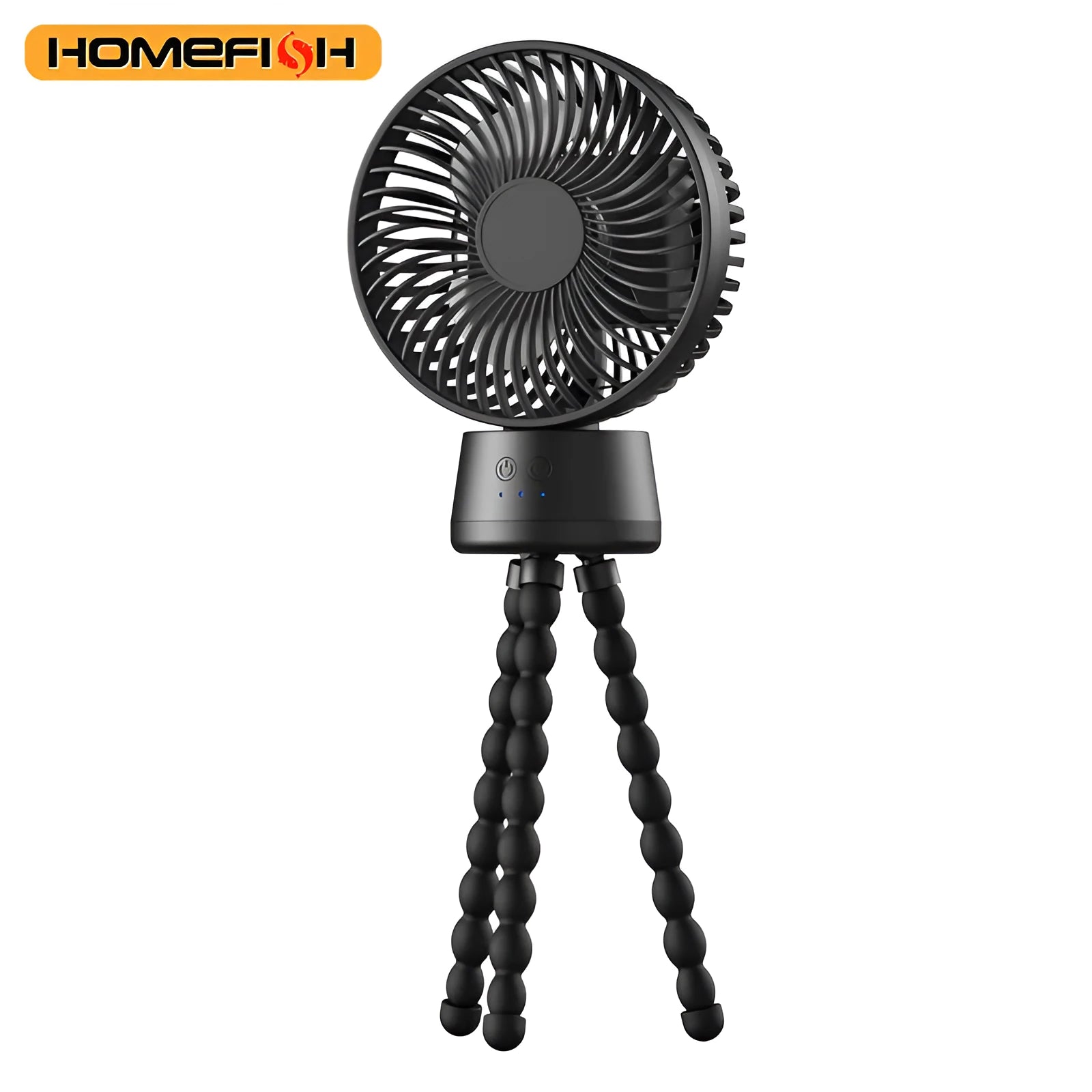HOMEFISH F2 automatic shake head handheld fan with LED light and removable bracket
