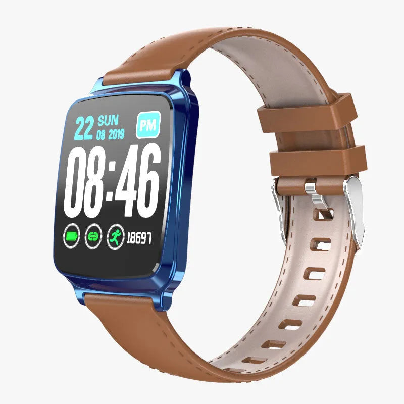M8 multi-function smart bracelet with touch screen showing heart rate data, on a TPU strap.