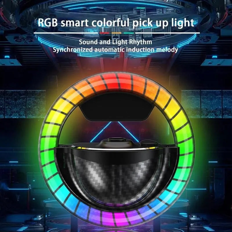 Black and pink LED aromatherapy phantom rhythm lamp with USB-C cable and essential oils.