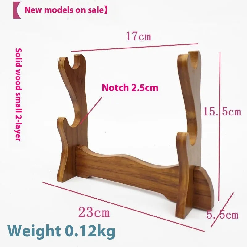 Handmade wooden Chinese style wall bracket shelf with multiple display layers.