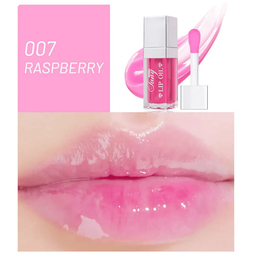 Five tubes of bright lip gloss mint lipstick in shades 001, 006, 007, 012, and 015.