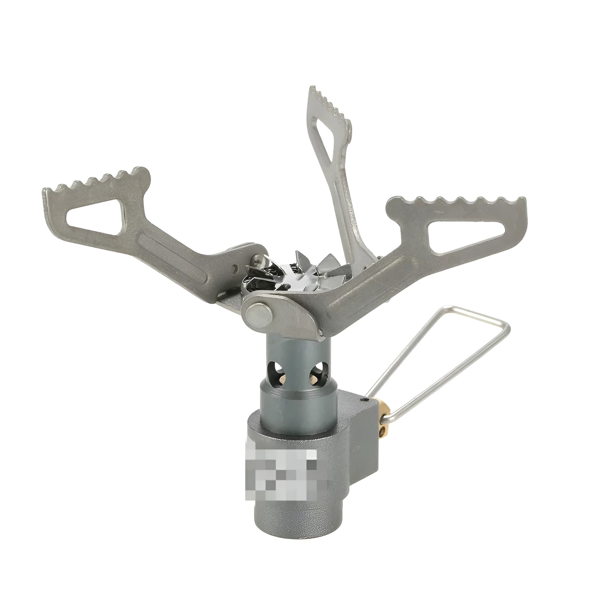 Portable gas camping stove with one-piece furnace design for outdoor use