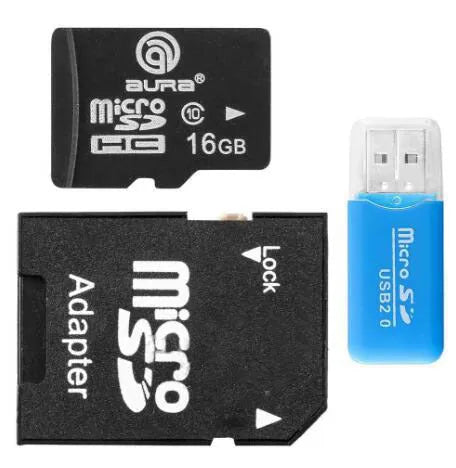 Mini USB TF card reader with SD adapter for transferring data from microSD memory cards