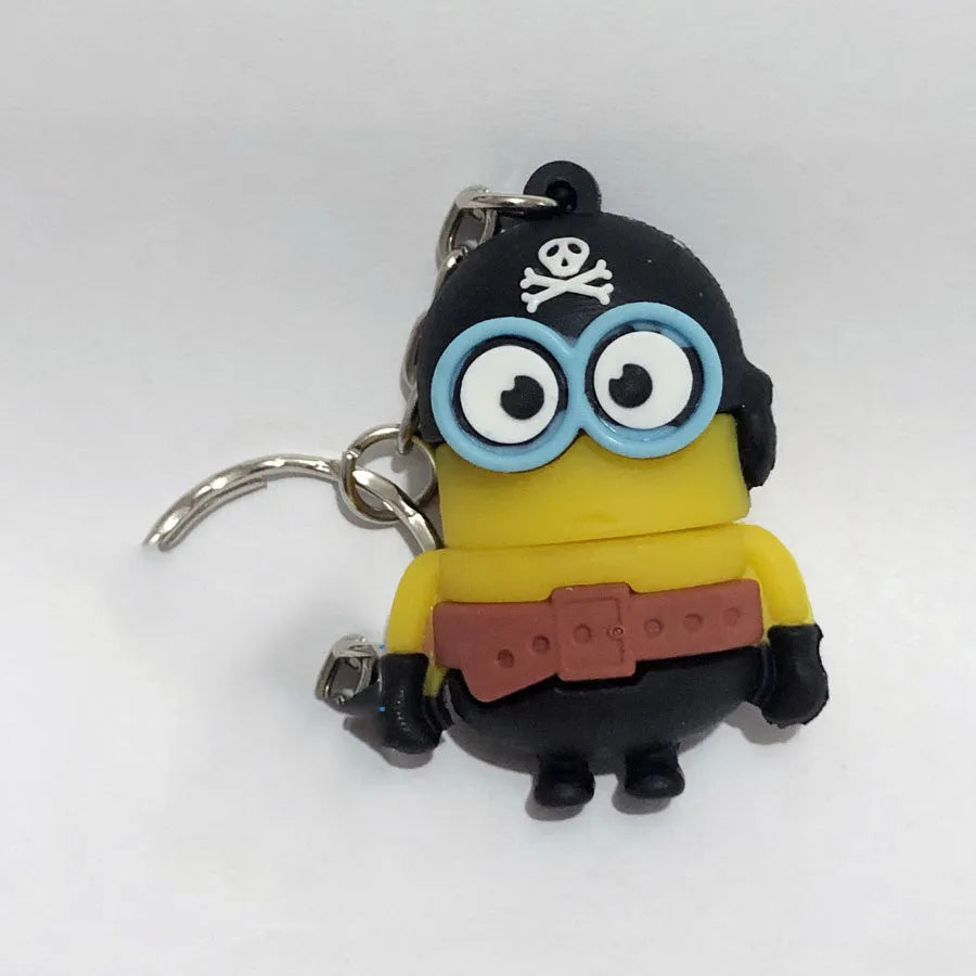 Halloween skeleton skull design USB flash drive with a small metal attachment chain.