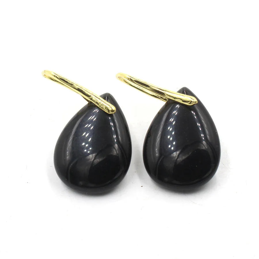 Crystal geometric water drop earrings with electroplated fittings in amethyst colour option
