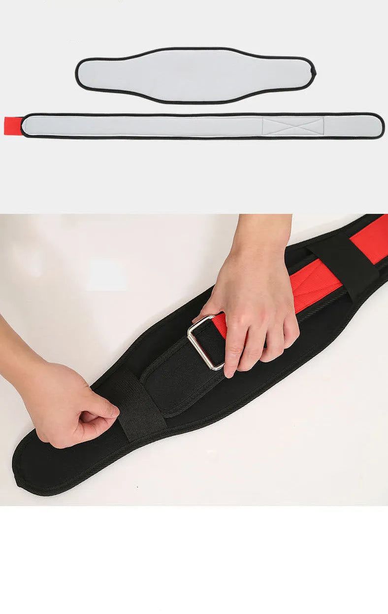 Nylon fitness weightlifting waistband belt in black, red and yellow colour options